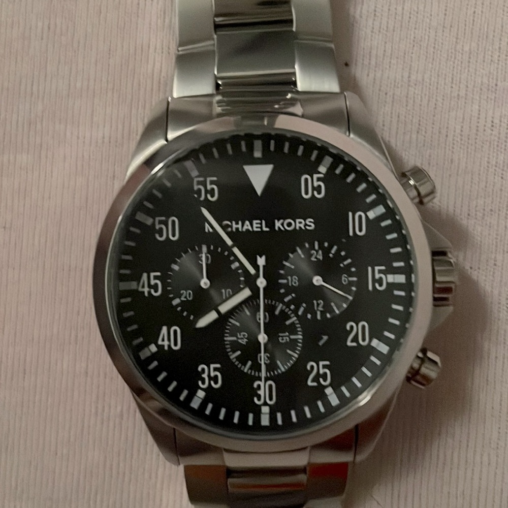 MICHAEL KORS UNISEX CAGE CHRONOGRAPH STAINLESS STEEL WATCH